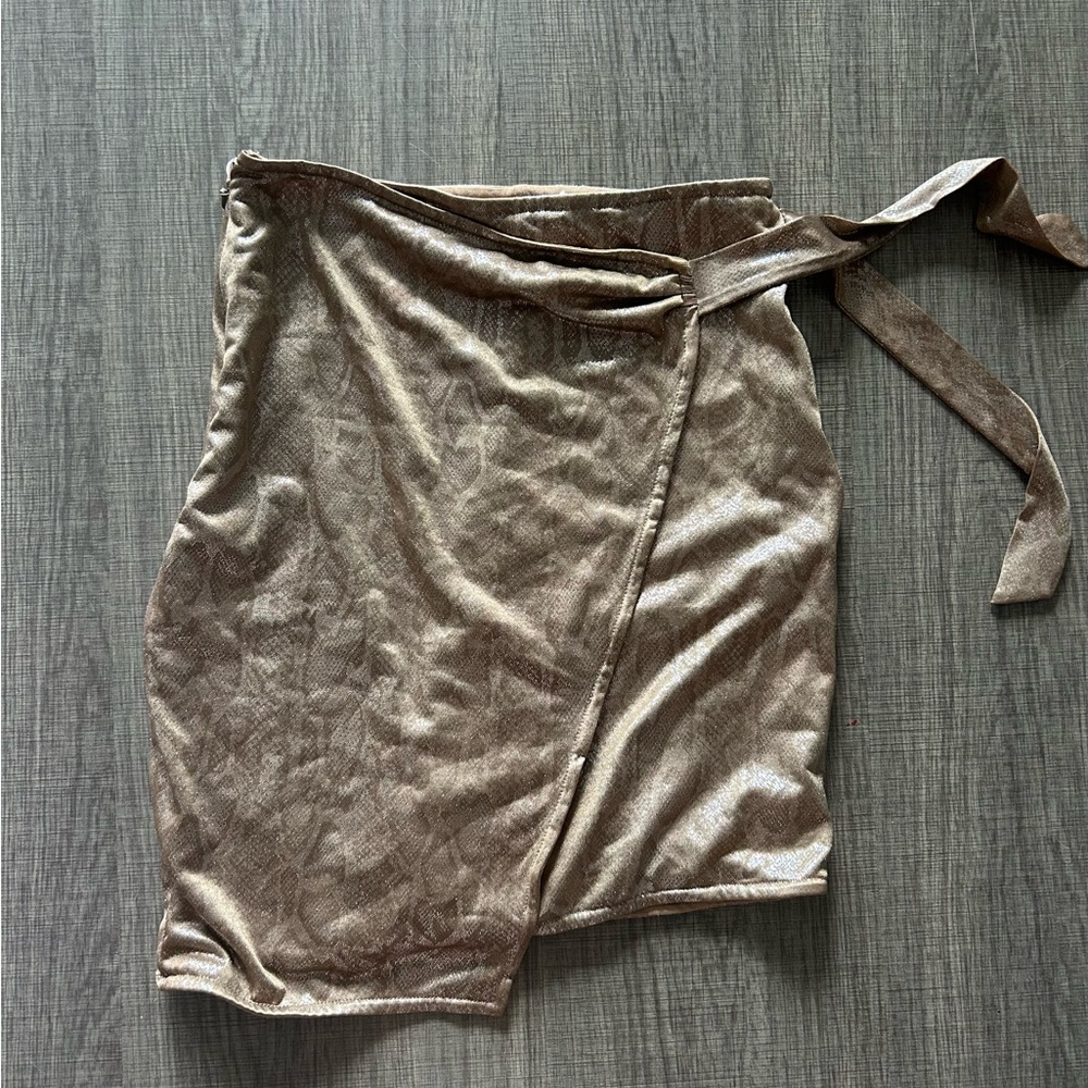 Elegant Tan Wrap Skirt
